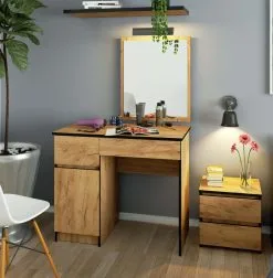 NORE Pukeutumispöytä Peilillä 50x60 Cm, Craft Tammi -NORE Kalusteet Myymälä pukeutumispoyta peililla 50x60 cm craft tammi b287e netistai reference