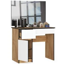 NORE Pukeutumispöytä Peilillä 90x60 Cm, Craft Tammi/valkoinen 5 NORE Pukeutumispöytä Peilillä 90x60 Cm, Craft Tammi/valkoinen -NORE Kalusteet Myymälä pukeutumispoyta peililla 90x60 cm craft tammivalkoinen 1502b netistai reference