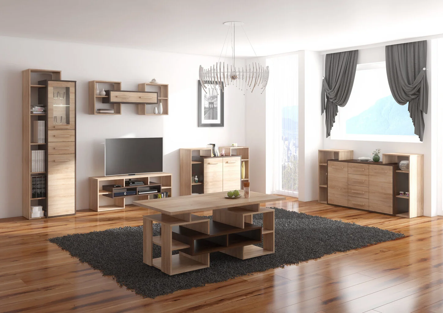 Meblocross Rio L1D2S, Vitriini Tammi 2 Meblocross Rio L1D2S, Vitriini Tammi - Image 2