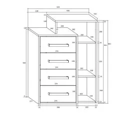Meblocross Rio P4S, Lipasto Tammi / Valkoinen. -NORE Kalusteet Myymälä rio p4s lipasto tammi valkoinen 38c91 netistai reference