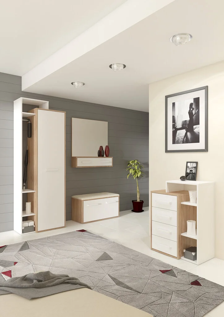 Meblocross Rio P4S, Lipasto Tammi / Valkoinen 2 Meblocross Rio P4S, Lipasto Tammi / Valkoinen - Image 2