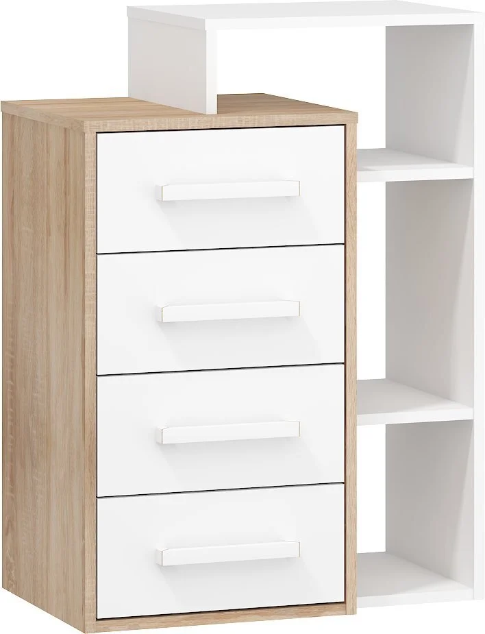 Meblocross Rio P4S, Lipasto Tammi / Valkoinen 1 Meblocross Rio P4S, Lipasto Tammi / Valkoinen