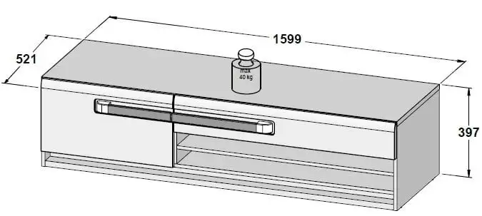 Forte RTV Attention -TV-taso, 40 X 160 X 52 Cm, Korkeakiilto Valkoinen / Sonoma Tammi 4 Forte RTV Attention -TV-taso, 40 X 160 X 52 Cm, Korkeakiilto Valkoinen / Sonoma Tammi - Image 4