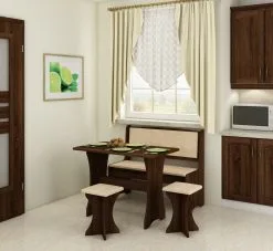 Meblocross Ruokailuryhmä Jakkaroilla, Tummanruskea/kerma