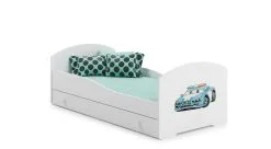 Sänky ADRK Furniture Pepe Police Car, 140x70 Cm, Valkoinen