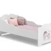 Sänky ADRK Furniture Ximena Ballerina With Unicorn, 140x70 Cm, Valkoinen
