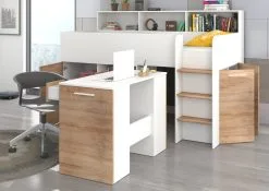 Sänky Työpöydällä Neo P, Valkoinen / Tammi -NORE Kalusteet Myymälä sanky tyopoydalla neo p valkoinen tammi c2606 palaute reference