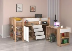 Sänky Työpöydällä Smile L, Väri: Tammi / Valkoinen -NORE Kalusteet Myymälä sanky tyopoydalla smile l vari tammi valkoinen 5dbcf halvempi reference