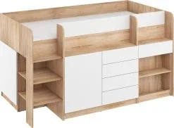 Sänky Työpöydällä Smile L, Väri: Tammi / Valkoinen