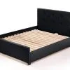 Sänky Venecija-napeilla, Päällystetty Keinonahalla, 180 X 200 Cm, Päällystetty Keinonahalla, Musta 0100