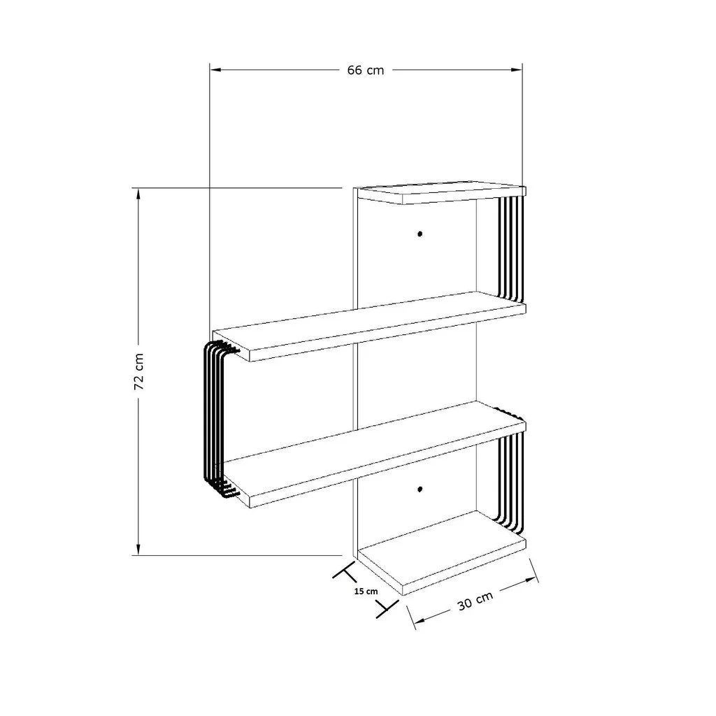 Seinähylly Kalune Design Milas, Valkoinen 3 Seinähylly Kalune Design Milas, Valkoinen - Image 3
