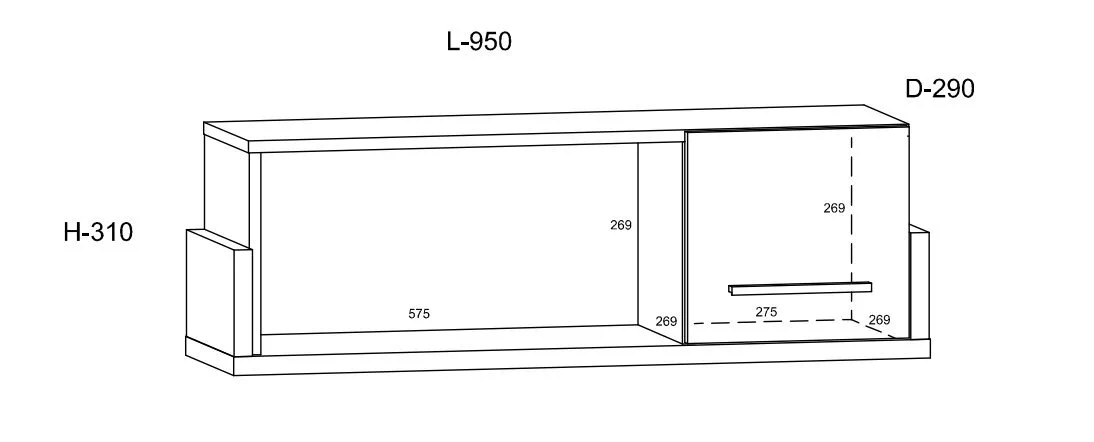 Seinähylly Meblocross Hey 22, Valkoinen/violetti 3 Seinähylly Meblocross Hey 22, Valkoinen/violetti - Image 3