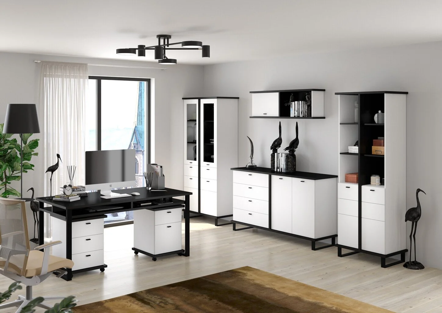 Seinäkaappi Meblocross Cross Cro-22 D, Musta/valkoinen 4 Seinäkaappi Meblocross Cross Cro-22 D, Musta/valkoinen - Image 4