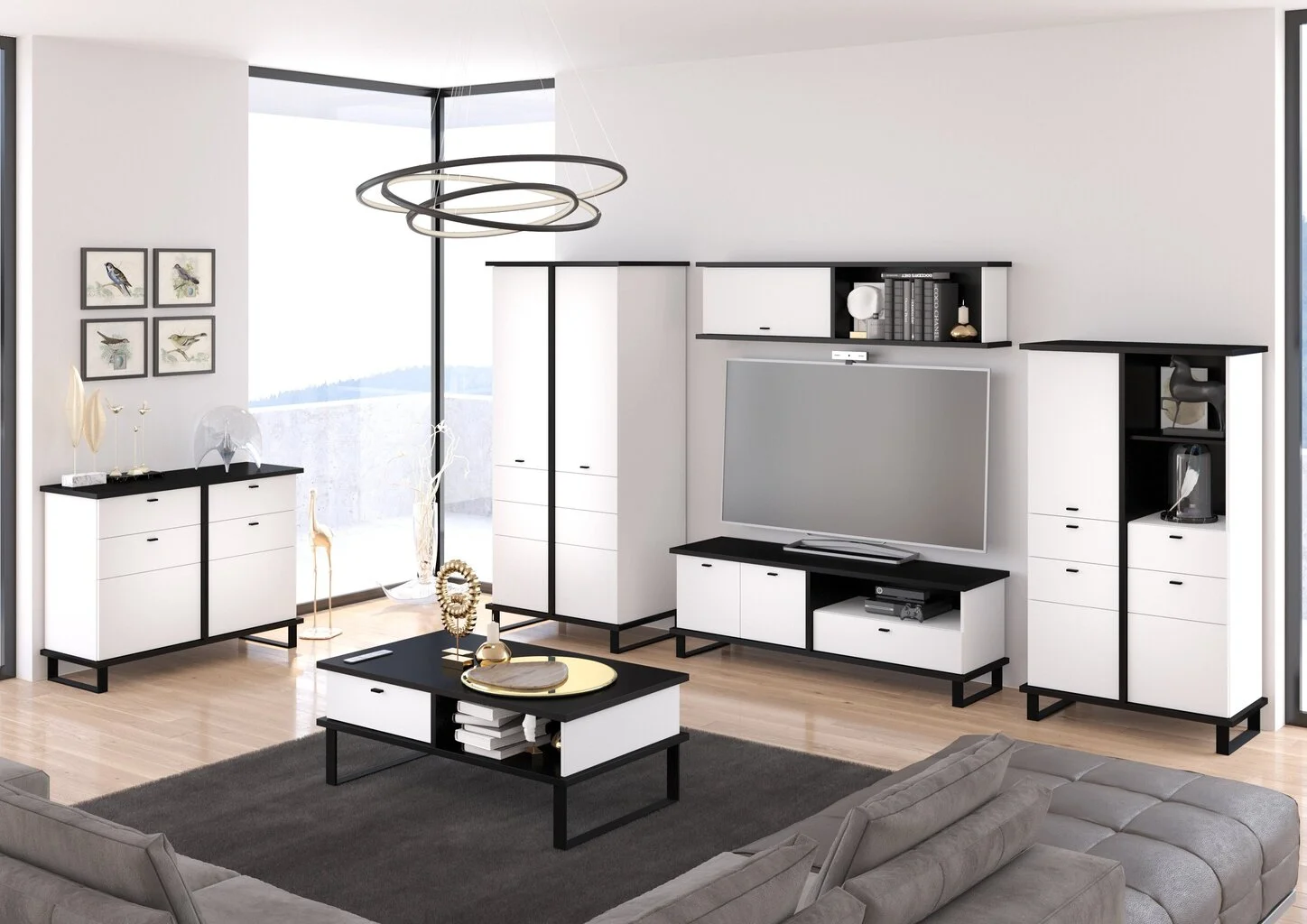 Seinäkaappi Meblocross Cross Cro-22 D, Musta/valkoinen 3 Seinäkaappi Meblocross Cross Cro-22 D, Musta/valkoinen - Image 3