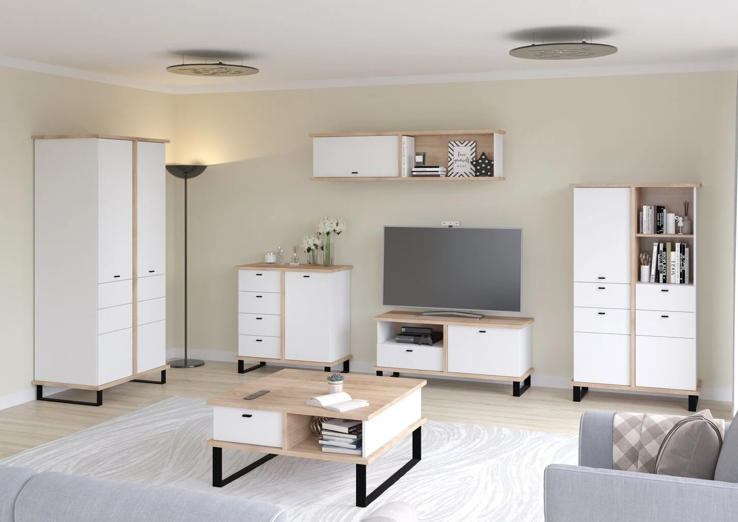 Seinäkaappi Meblocross Cross Cro-22 S, Tammi / Valkoinen. 2 Seinäkaappi Meblocross Cross Cro-22 S, Tammi / Valkoinen. - Image 2