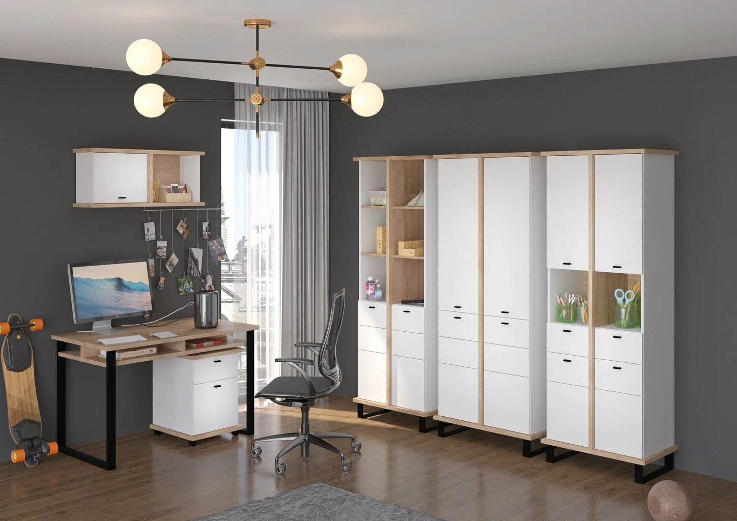 Seinäkaappi Meblocross Cross Cro-23 S, Tammi / Valkoinen. 3 Seinäkaappi Meblocross Cross Cro-23 S, Tammi / Valkoinen. - Image 3