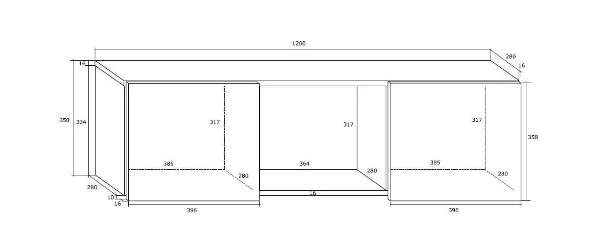 Meblocross Seinäkaappi Uno, Tammi/valkoinen 2 Meblocross Seinäkaappi Uno, Tammi/valkoinen - Image 2