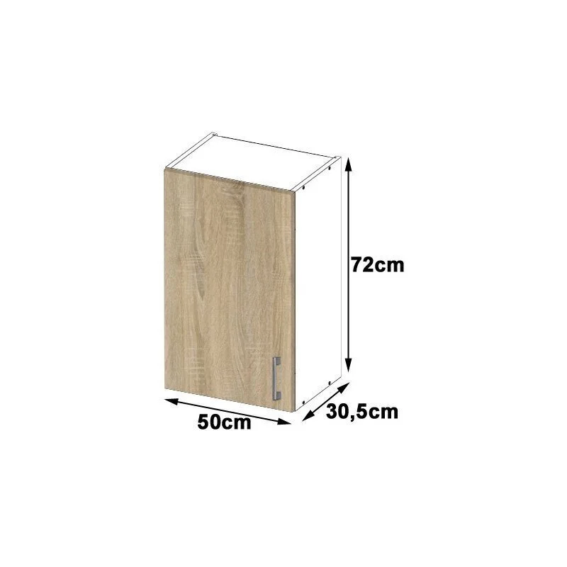 Seinäkeittiön Kaappi NORE Lima W50 D1, Väri Valkoinen / Tammi. 5 Seinäkeittiön Kaappi NORE Lima W50 D1, Väri Valkoinen / Tammi. - Image 5