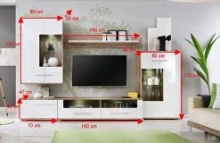 Halmar Saala -kaapisto, 195 X 310 X 47 Cm, Ruskea Tammi / Korkeakiilto Valkoinen -NORE Kalusteet Myymälä sekcija halmar saala rudabalta 331d5 hinta reference