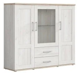 Black Red White Showcase Romance REG2D1W2S Vaatekaappi, Valkoinen/ruskea