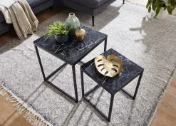 Sivupöydät Marmor, Musta 2 kpl -NORE Kalusteet Myymälä sivupoydat marmor musta 2kpl 257da netistai reference