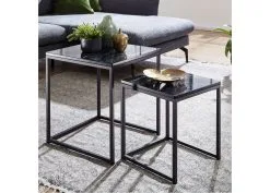 Sivupöydät Marmor, Musta 2 kpl