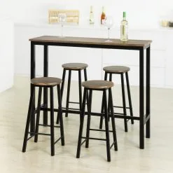 SoBuy OGT22-SCH, Ruskean Värinen 5-osainen Keittiökalusteiden Setti -NORE Kalusteet Myymälä sobuy ogt22 sch ruskean varinen 5 osainen dad85 palaute reference