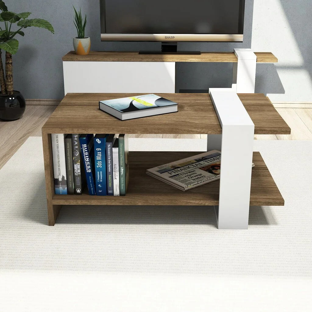 Sohvapöytä Kalune Design Gaye, Ruskea/valkoinen 2 Sohvapöytä Kalune Design Gaye, Ruskea/valkoinen - Image 2