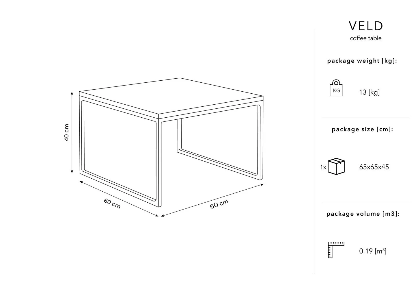 Sohvapöytä Micadoni Home Veld, 62x42 Cm, Valkoinen/musta 4 Sohvapöytä Micadoni Home Veld, 62x42 Cm, Valkoinen/musta - Image 4