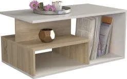 Sohvapöytä Prima, Valkoinen/tammi