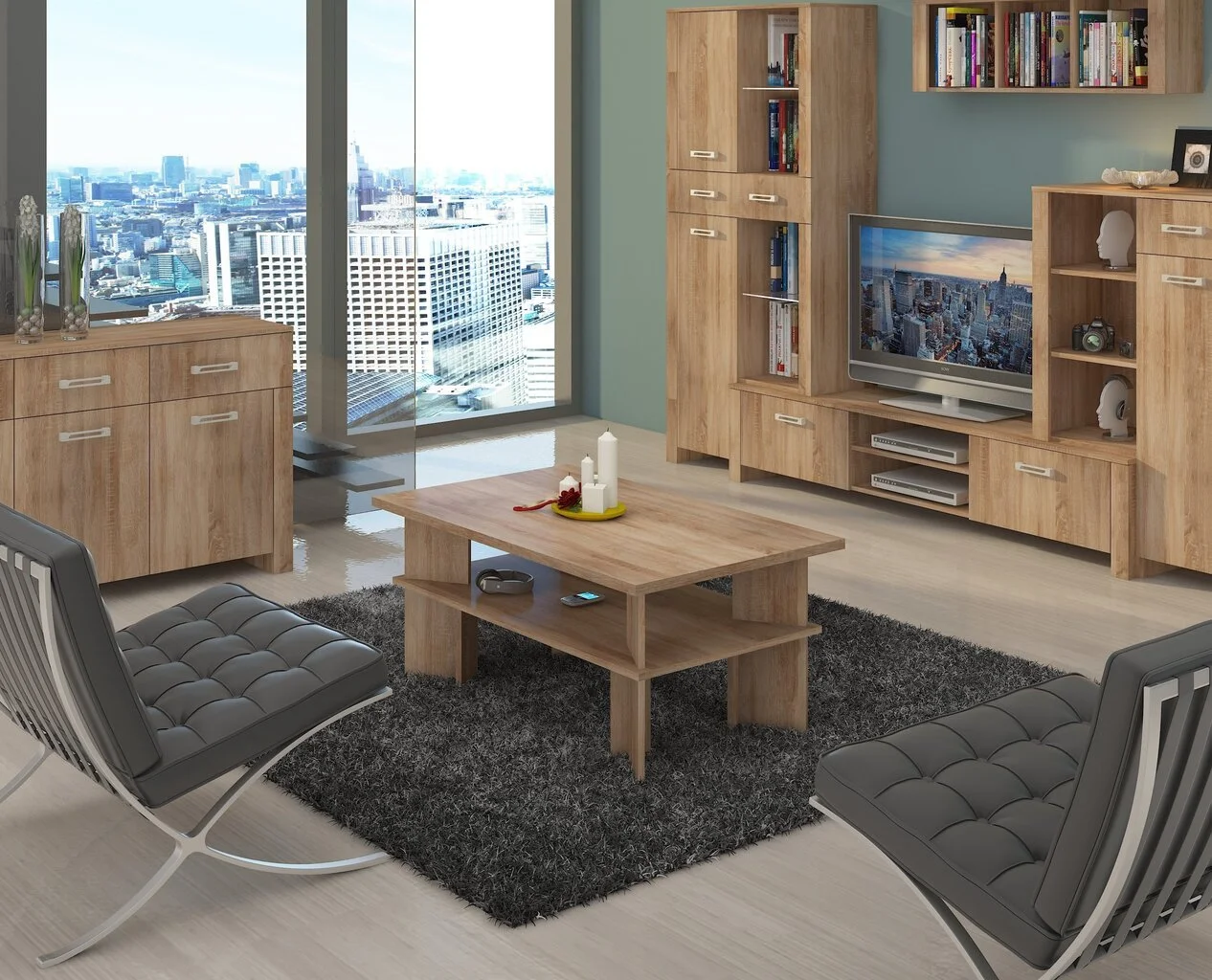 Meblocross Sohvapöytä Vectra II, Tammen Väri 1 Meblocross Sohvapöytä Vectra II, Tammen Väri