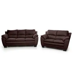 NORE Kalusteet Myymälä 14 Sohvasetti Emma 3 2,, Ruskea 8040, Mustat Jalat, , Pruun 8040, Musta Värvi Jalad