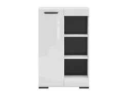 Black Red White BRW Assen 1D -kaappi, 80 X 37 X 127 Cm, Korkeakiilto Valkoinen