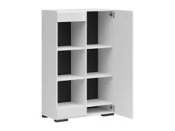 Black Red White BRW Assen 1D -kaappi, 80 X 37 X 127 Cm, Korkeakiilto Valkoinen -NORE Kalusteet Myymälä spintele brw assen 1d balta f117a osta reference