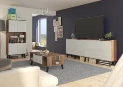 Meblocross Sven 1DPZ Seinäkaappi, Tummanruskea/valkoinen -NORE Kalusteet Myymälä sven 1dpz seinakaappi tummanruskeavalkoinen d14d2 halvempi reference