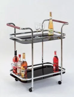 Halmar Tarjoilupöytä BAR-7, Juodas Stiklas