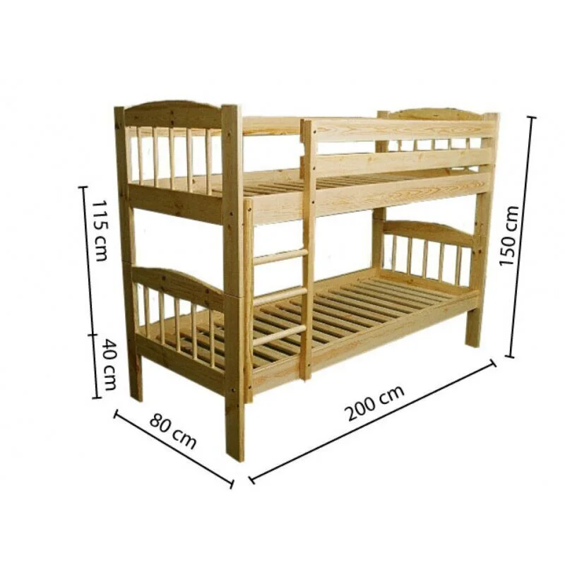Täyspuukerrossänky, 80 X 200 Cm, , Vana Mänd 2 Täyspuukerrossänky, 80 X 200 Cm, , Vana Mänd - Image 2