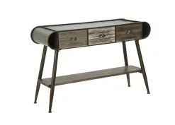 Teollinen Sivupöytä Laatikoilla, Ruskea/musta