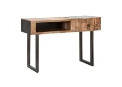 Teollisuustyylinen Konsolipöytä Laatikolla Ja Hyllyllä, Ruskea/musta