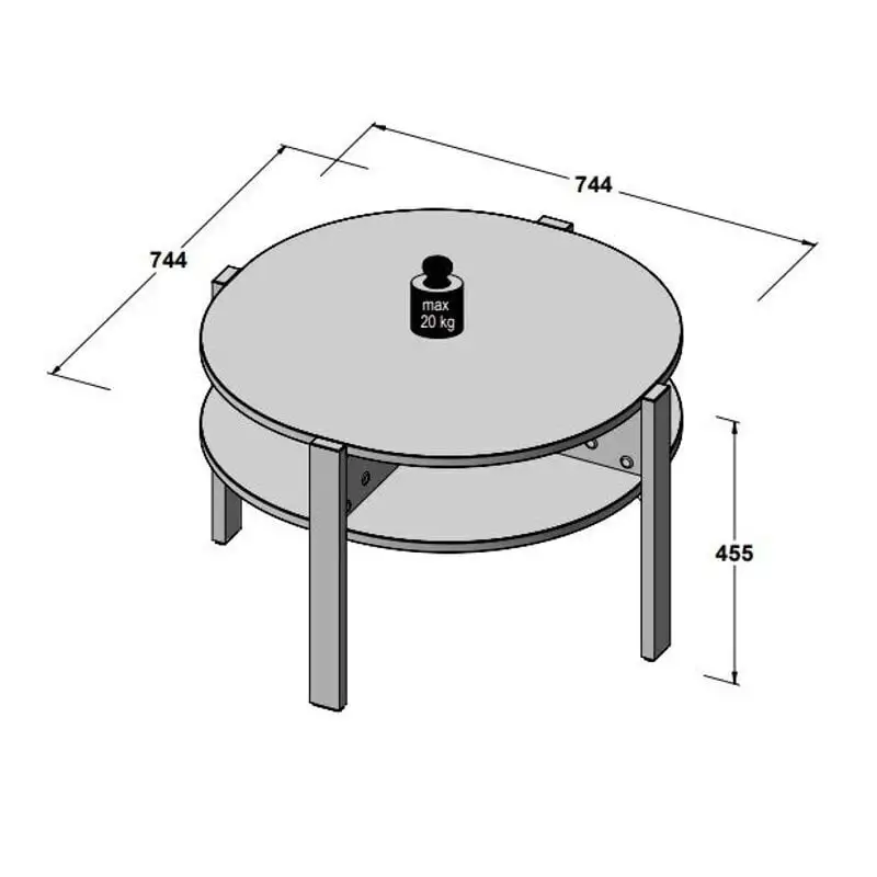 Tobago-sohvapöytä, Sonoma Tammi 3 Tobago-sohvapöytä, Sonoma Tammi - Image 3