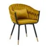 Home4you Tuoli FLORA 61x63xH83cm, Kullankeltainen Sametti
