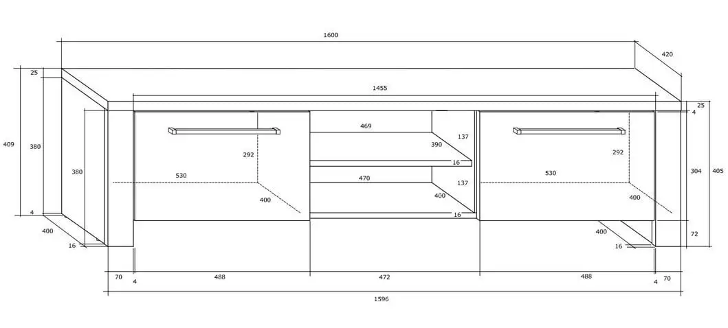 Meblocross TV-pöytä Helix, Musta/ruskea. 2 Meblocross TV-pöytä Helix, Musta/ruskea. - Image 2