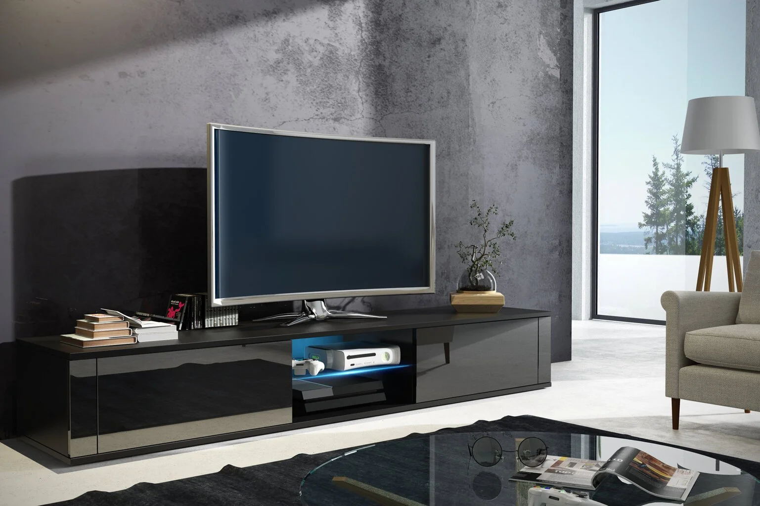 Meblocross Tv-pöytä Hit, Musta 1 Meblocross Tv-pöytä Hit, Musta