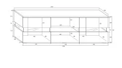 Meblocross TV-pöytä Inter, Tammi/valkoinen -NORE Kalusteet Myymälä tv poyta inter tammivalkoinen a014c netistai reference