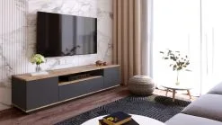 TV-pöytä Kalune Design FR7, Ruskea/harmaa -NORE Kalusteet Myymälä tv poyta kalune design fr7 ruskeaharmaa b89ce palaute reference