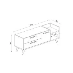TV-pöytä Kalune Design Otto, 138 Cm, Valkoinen/ruskea -NORE Kalusteet Myymälä tv poyta kalune design otto 138 cm cbf7a palaute reference