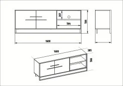 TV-pöytä Kalune Design Polka, Valkoinen/kulta -NORE Kalusteet Myymälä tv poyta kalune design polka valkoinenkulta 01932 netistai reference