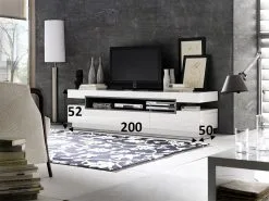 TV-teline Laura, Valkoinen Kiiltävä/harmaa 3 TV-teline Laura, Valkoinen Kiiltävä/harmaa -NORE Kalusteet Myymälä tv taso laura valkoinen korkeakiiltoharmaa a746b hinta reference