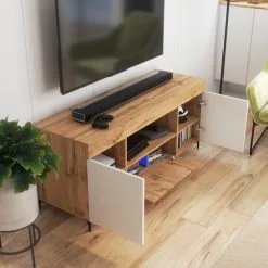 TV-taso Selsey Gusto, Ruskea / Valkoinen -NORE Kalusteet Myymälä tv taso selsey gusto ruskea valkoinen 2af3d netistai reference