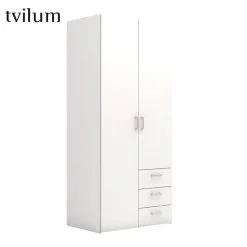 Tvilum Space -vaatekaappi, 3 Laatikkoa, 175 Cm, Valkoinen